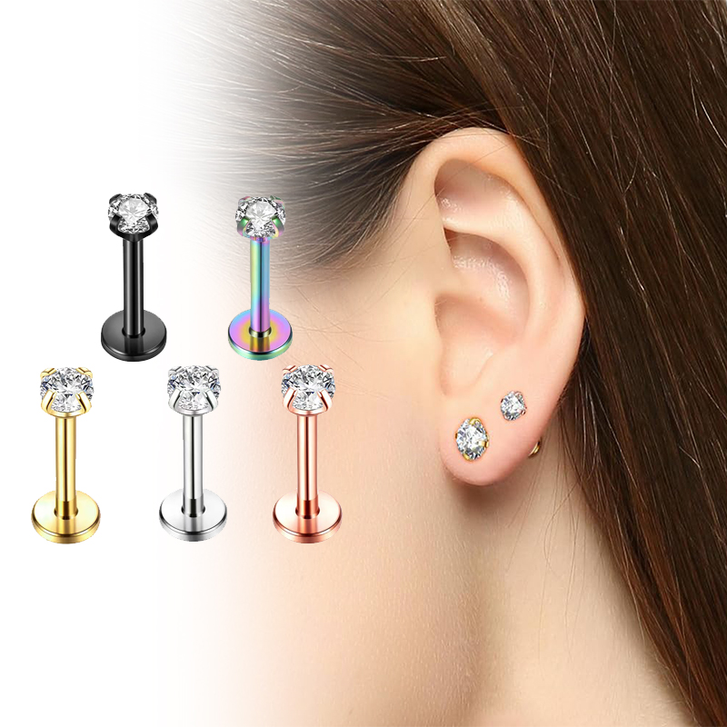 Body Jewelry And Earrings - أقراط من التيتانيوم عيار 16G بظهر