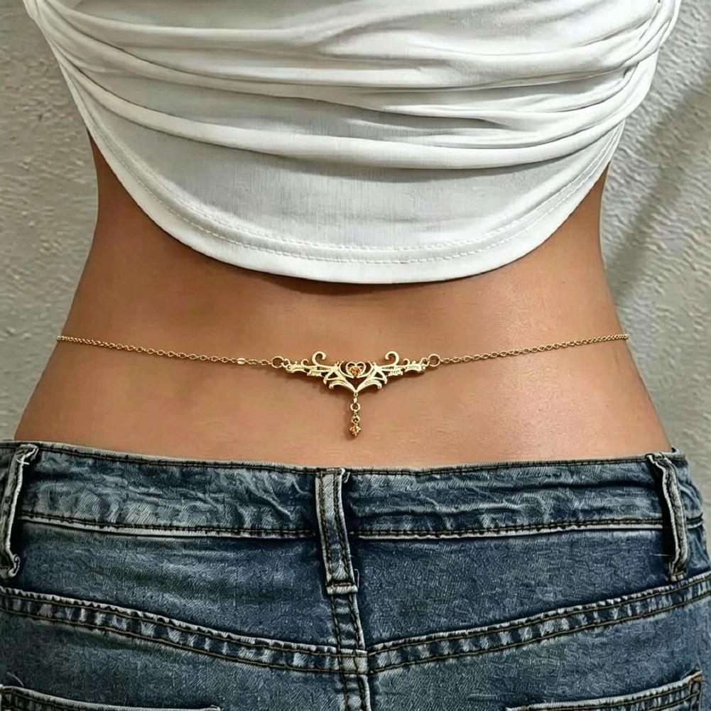 Body Jewelry Y2K - سلسلة خصر نسائية مثيرة بتصميم قلب