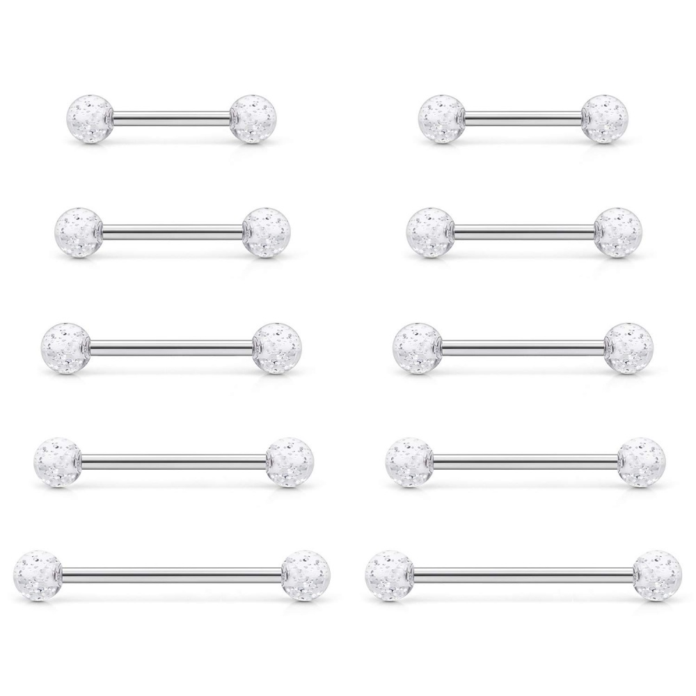Tongue Barbell Straight - 14G الصلب الجراحي مستقيم Barbell -