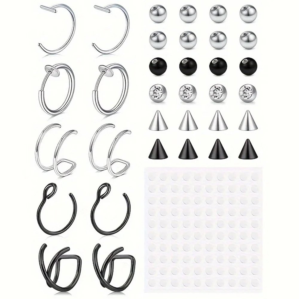 Body Jewelry And Earrings - ثقوب مزيفة، حلقة شفاه مزيفة، حلقة