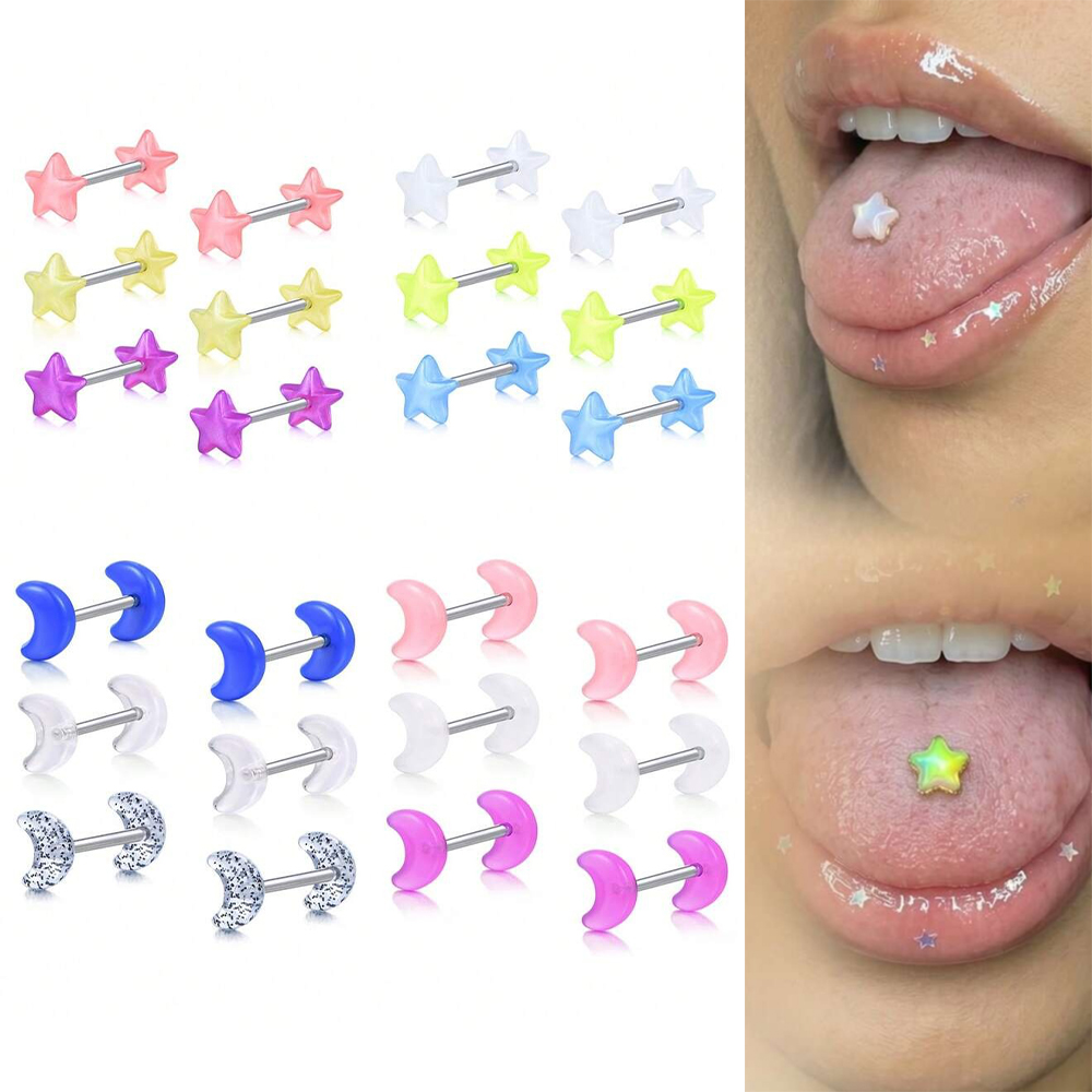Tongue Barbell Straight - حلقة لسان/حلمة من الفولاذ المقاوم للصدأ