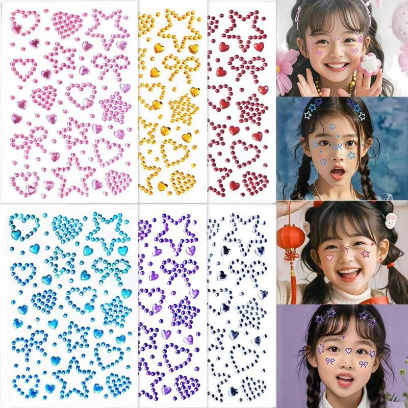 Body Jewelry Stickers - ملصقات وجه ملونة ذاتية اللصق بتصميم