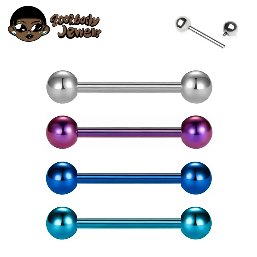 Tongue Barbell Straight - 1/10 قطعة F136 زرع الصف التيتانيوم