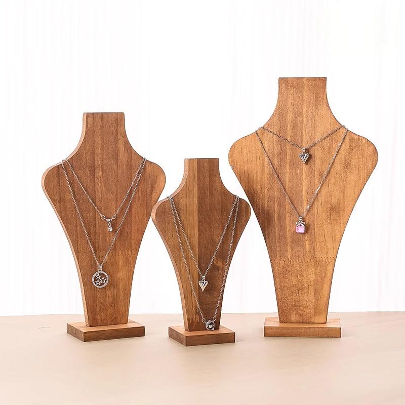 Body Jewelry Display Ideas - الجوز الخشب انفصال عارضة أزياء قلادة