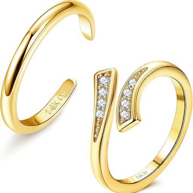 Body Jewelry Lot - 14K مطلية بالذهب قابل للتعديل الزركون