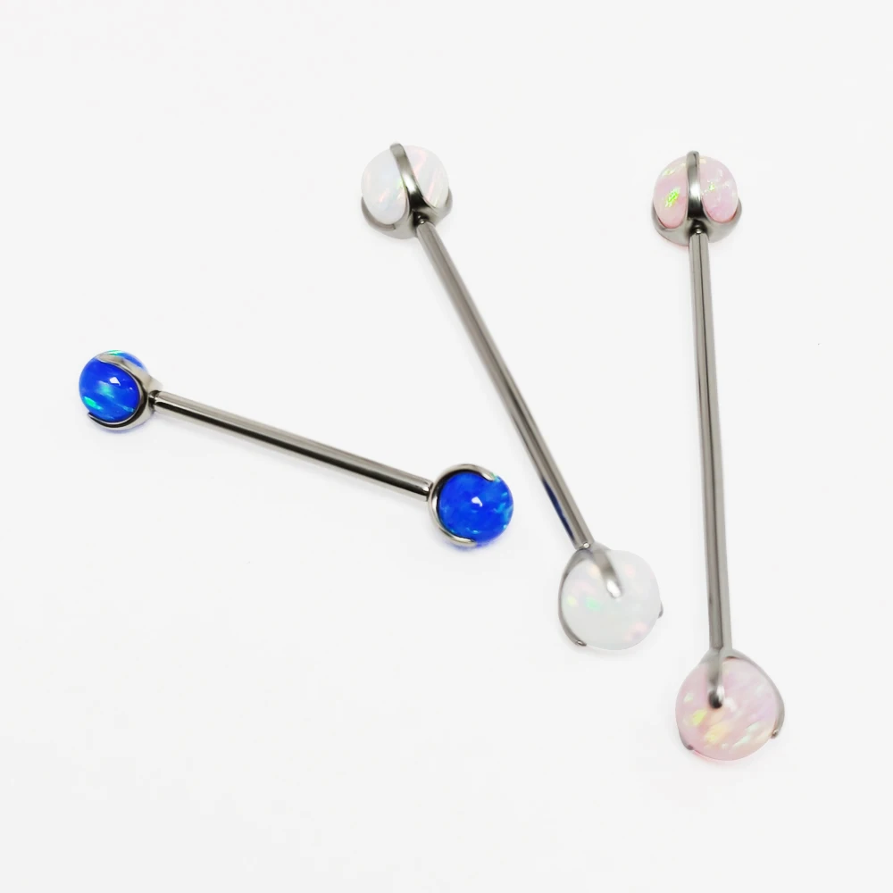 Tongue Barbell Straight - G23 التيتانيوم أوبال الحديد كرات حلقة