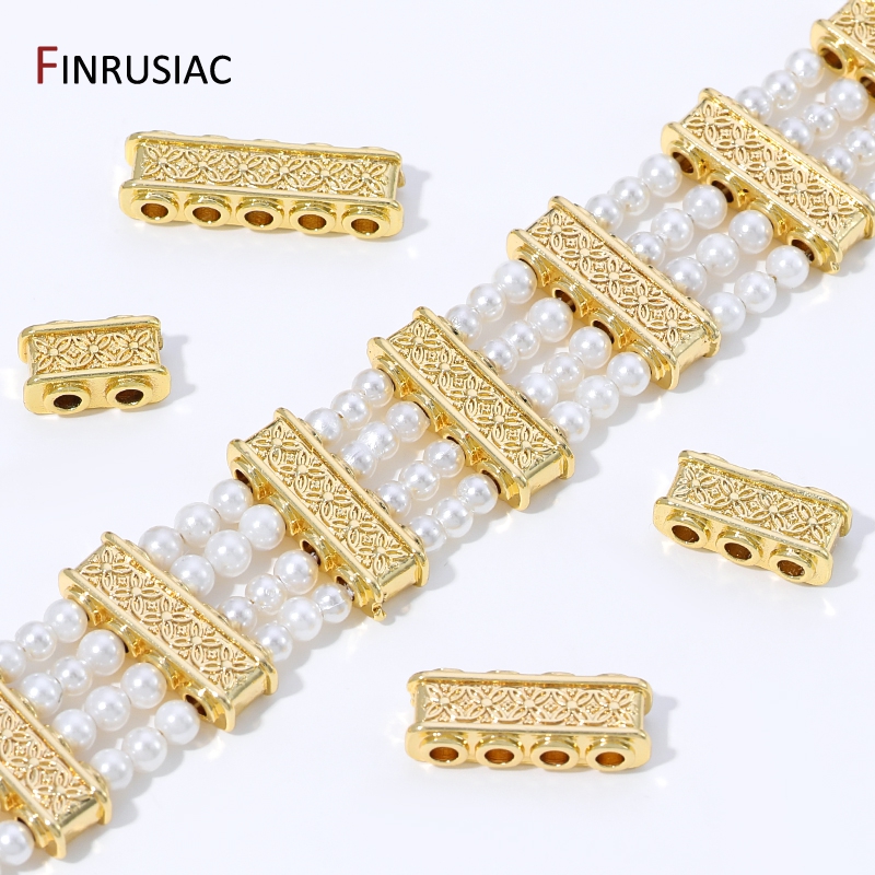 Body Jewelry Diy - خرز فاصل مستطيل الشكل من النحاس