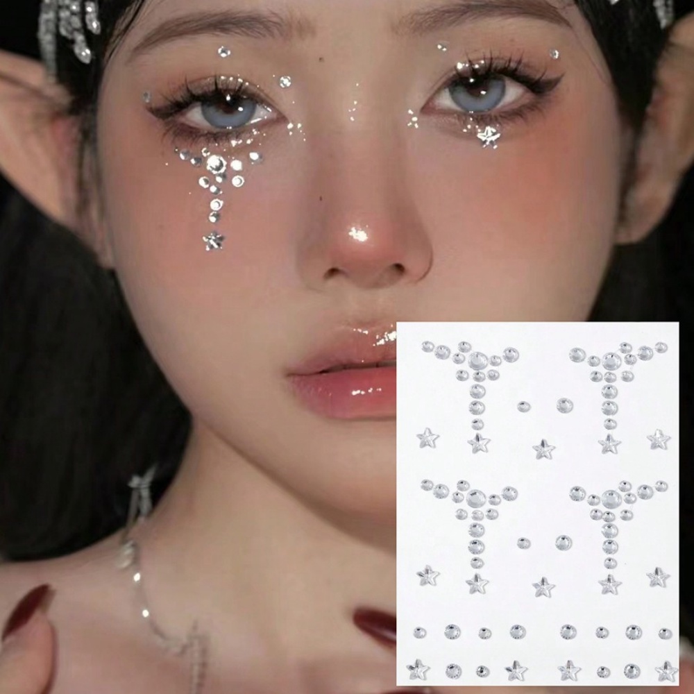 Body Jewelry Stickers - الوجه والجسم ملصقات الحجر الكريم زاوية
