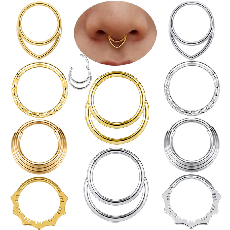 الأنف هوب أقراط معدنية الأنف ا - مراجعة Body Jewelry And Earrings وسعره