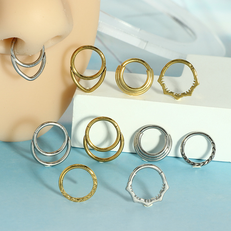 الأنف هوب أقراط معدنية الأنف ا - مراجعة Body Jewelry And Earrings وسعره