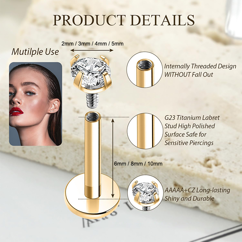 أقراط من التيتانيوم عيار 16G ب - مراجعة Body Jewelry And Earrings وسعره