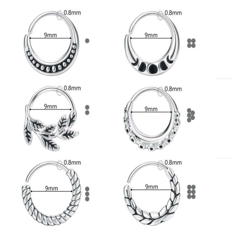 6 قطع من إكسسوارات خاتم الأنف  - مراجعة Body Jewelry Types وسعره