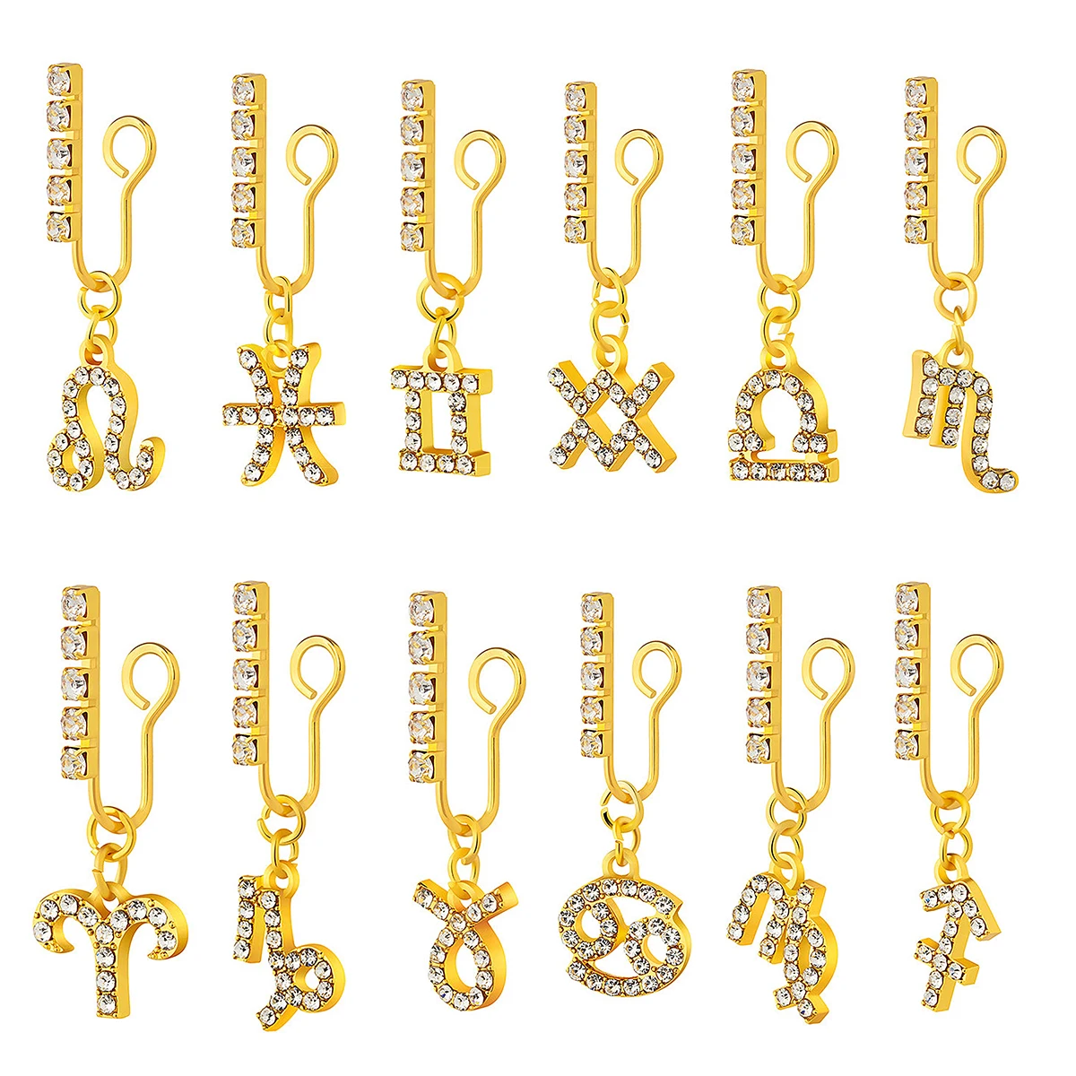 مشابك أذن زودياك معدنية من الز - مراجعة Body Jewelry And Earrings وسعره