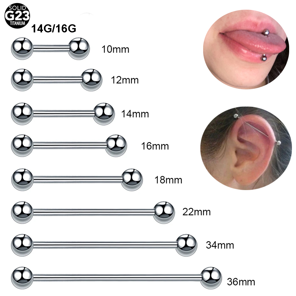1 قطعة G23 التيتانيوم مستقيم ا - مراجعة Tongue Barbell Straight وسعره