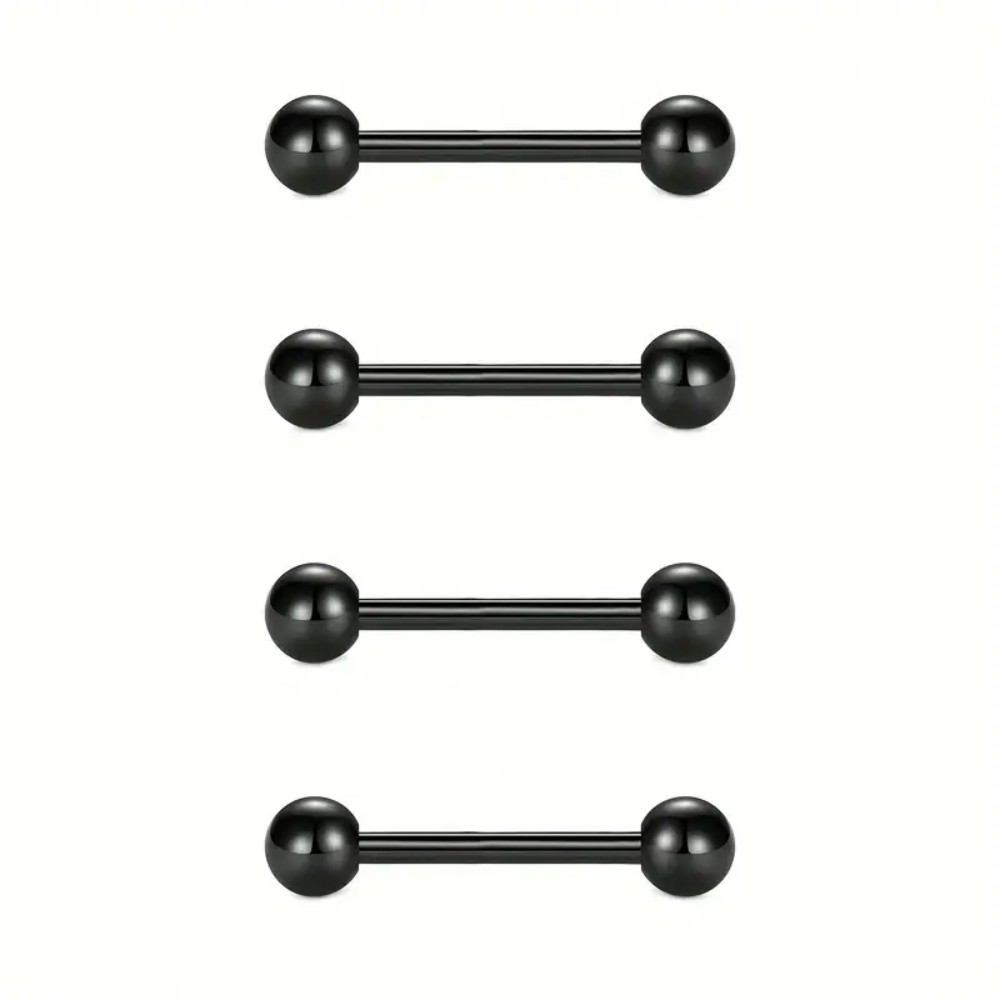 مجموعة من 4 حلقات للحلمة واللس - مراجعة Tongue Barbell Straight وسعره