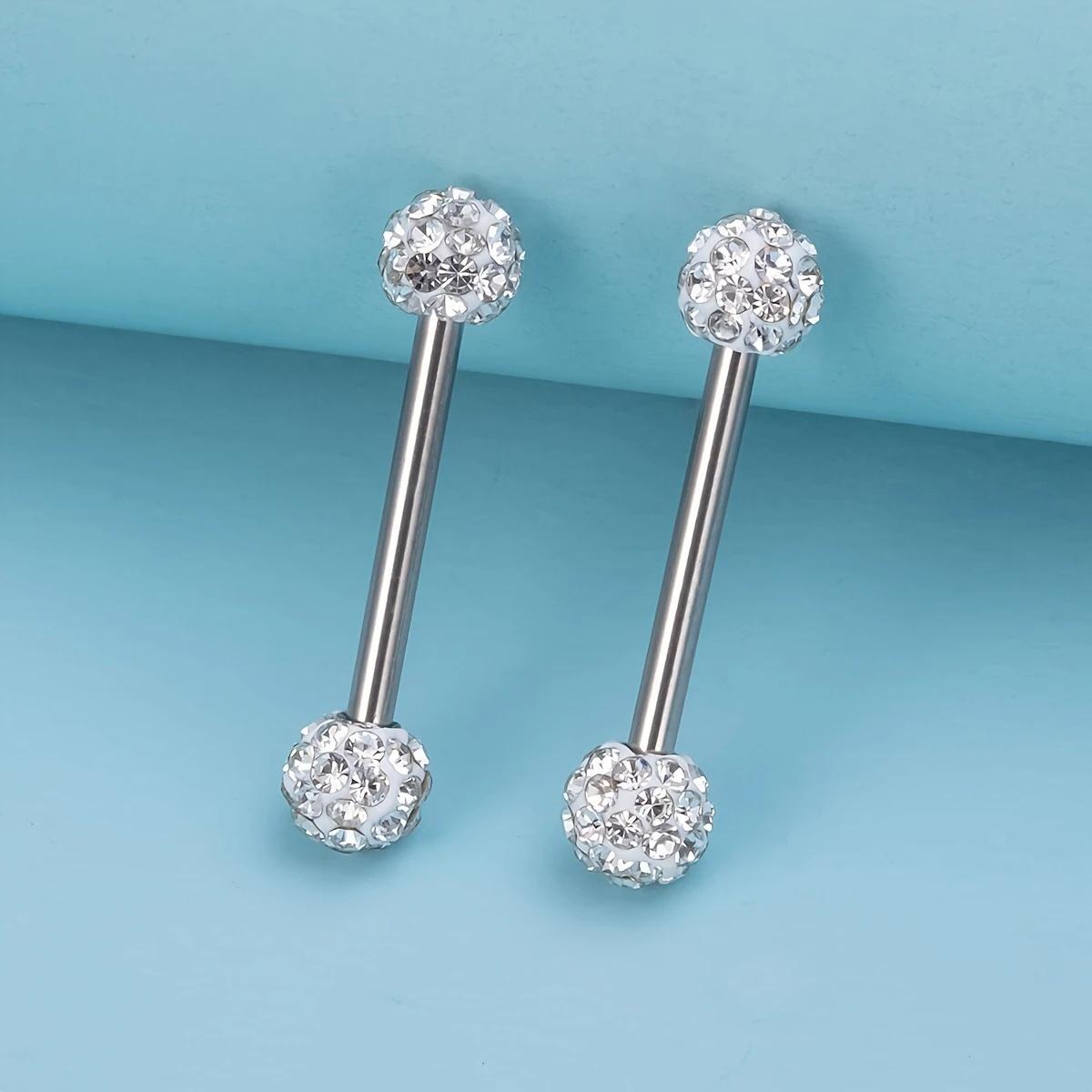 16pcs / مجموعة 14G الفولاذ الم - مراجعة Tongue Barbell Straight وسعره