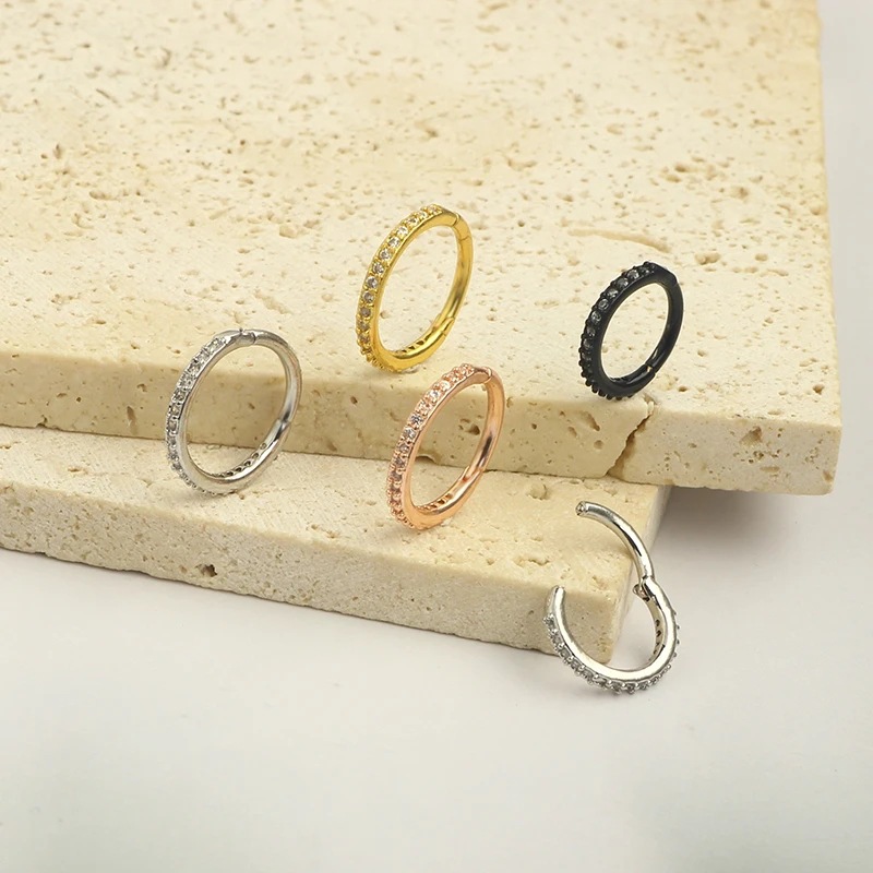 حلقة أنف شفافة 16G مرصعة بالزر - مراجعة Body Jewelry And Earrings وسعره