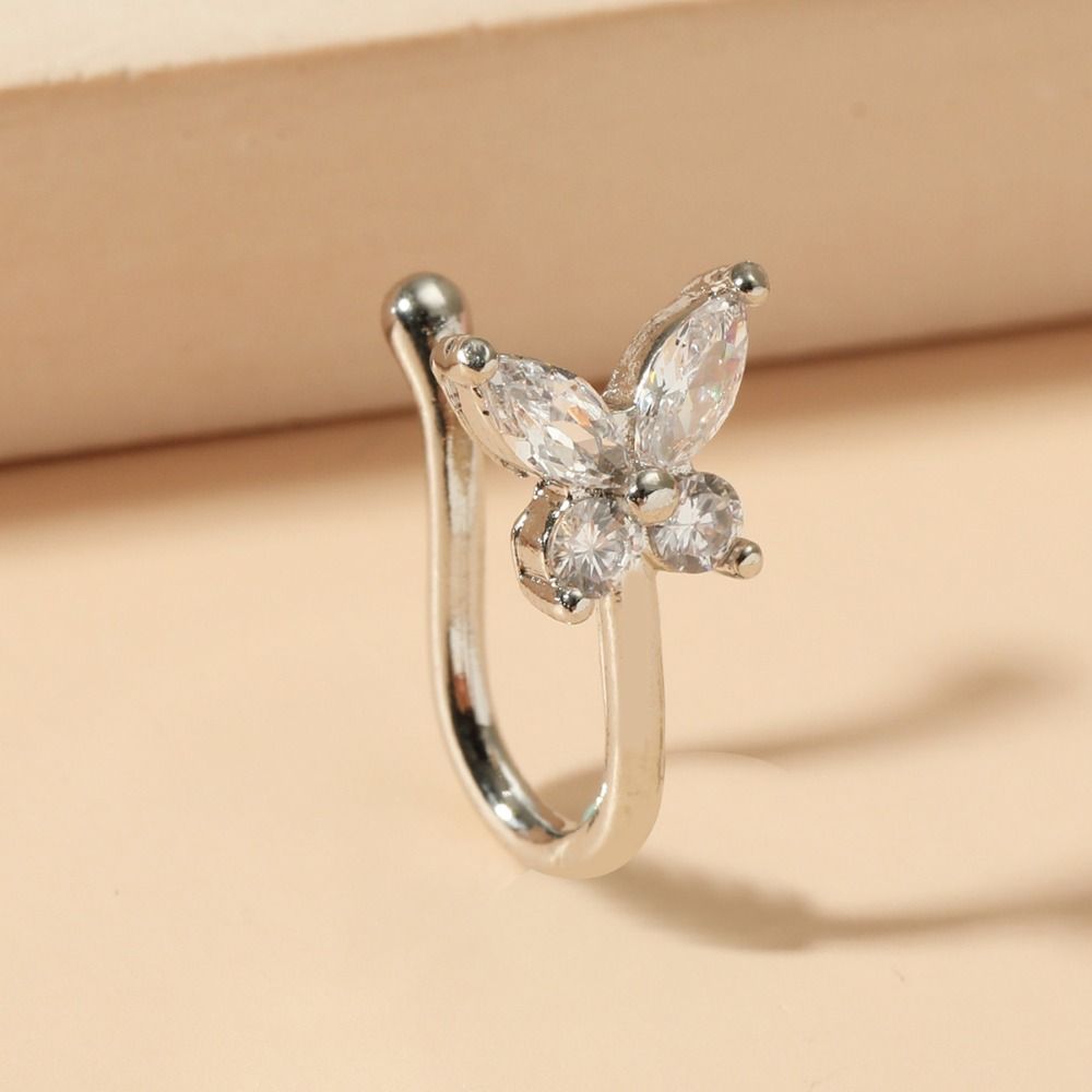 حلقة أنف بتصميم فراشة مرصعة با - مراجعة Body Jewelry And Earrings وسعره