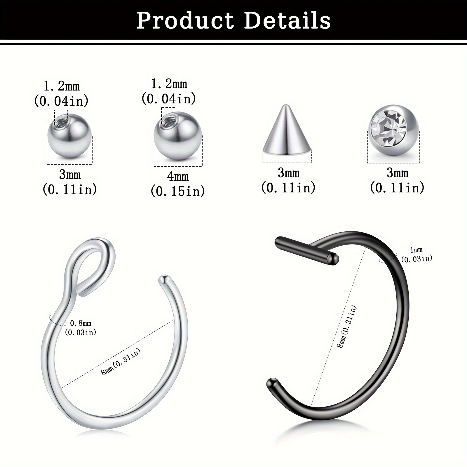 ثقوب مزيفة، حلقة شفاه مزيفة، ح - مراجعة Body Jewelry And Earrings وسعره