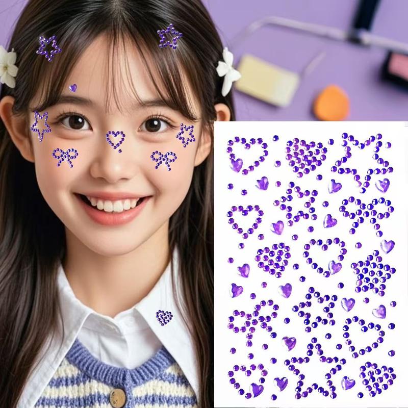 ملصقات وجه ملونة ذاتية اللصق ب - مراجعة Body Jewelry Stickers وسعره