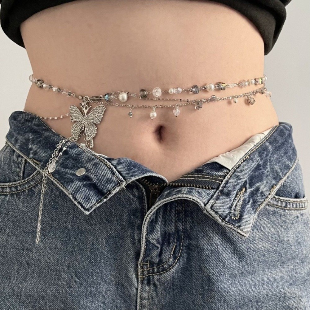سلسلة خصر على شكل فراشة بتصميم - مراجعة Body Jewelry Y2K وسعره