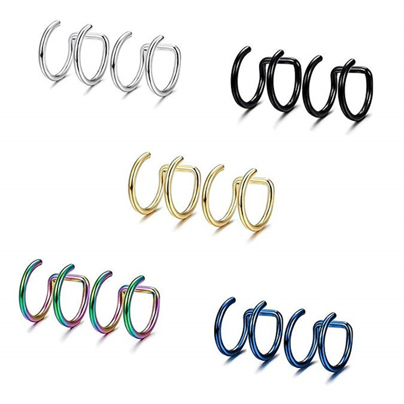 قطعتان من أقراط الأذن المصنوعة - مراجعة Body Jewelry And Earrings وسعره