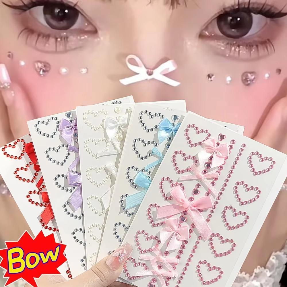 1 ورقة الشريط الأحمر القوس الح - مراجعة Body Jewelry Stickers وسعره