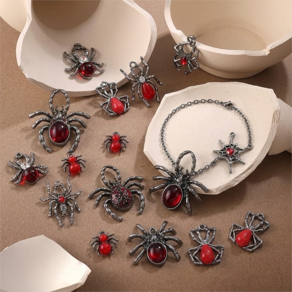 5 قطع تعليقات عنكبوت أسود قوطي - مراجعة Body Jewelry Y2K وسعره