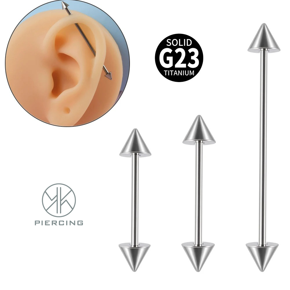 1pc G23 التيتانيوم مخروط الصنا - مراجعة Tongue Barbell Straight وسعره