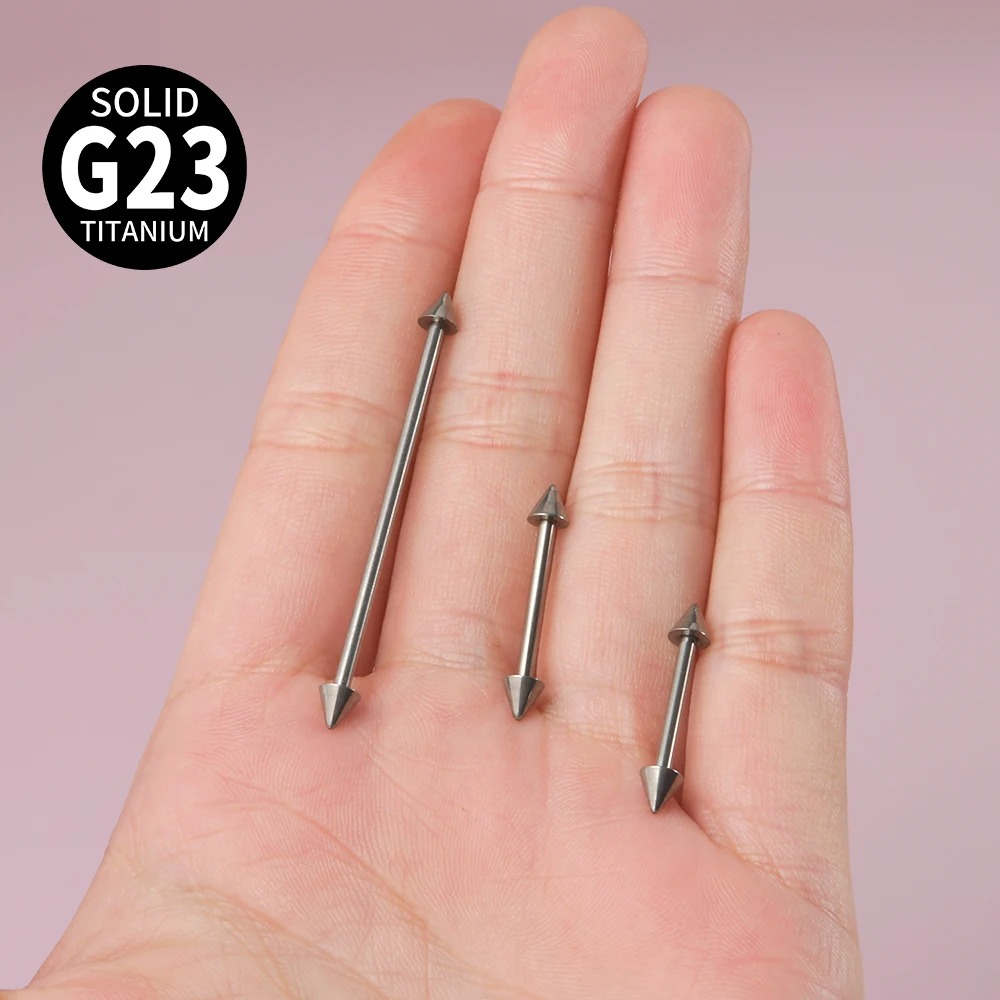1pc G23 التيتانيوم مخروط الصنا - مراجعة Tongue Barbell Straight وسعره