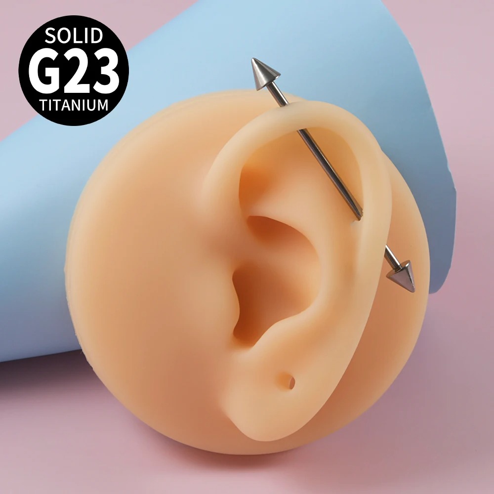 1pc G23 التيتانيوم مخروط الصنا - مراجعة Tongue Barbell Straight وسعره