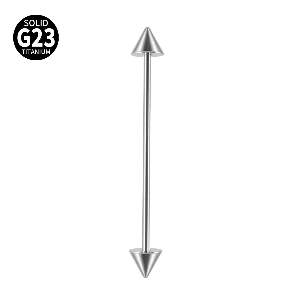 1pc G23 التيتانيوم مخروط الصنا - مراجعة Tongue Barbell Straight وسعره
