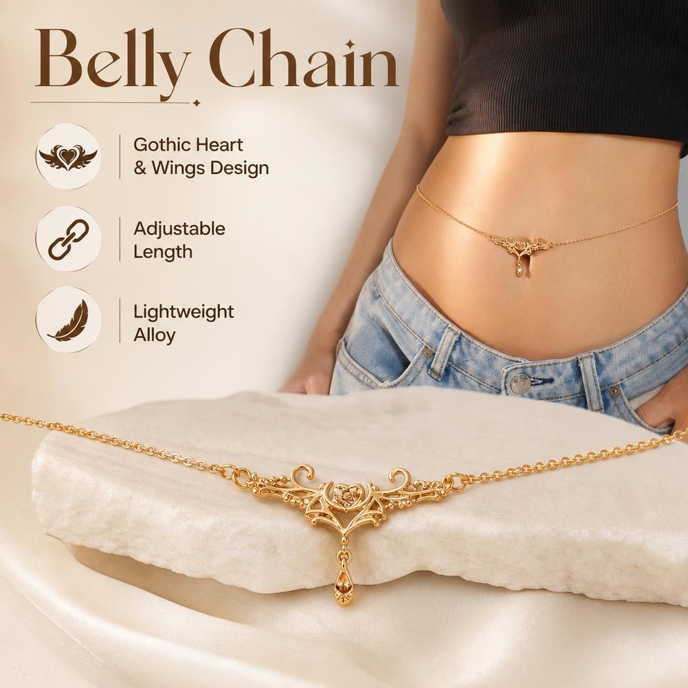سلسلة خصر على شكل قلب ناري بتص - مراجعة Body Jewelry Y2K وسعره