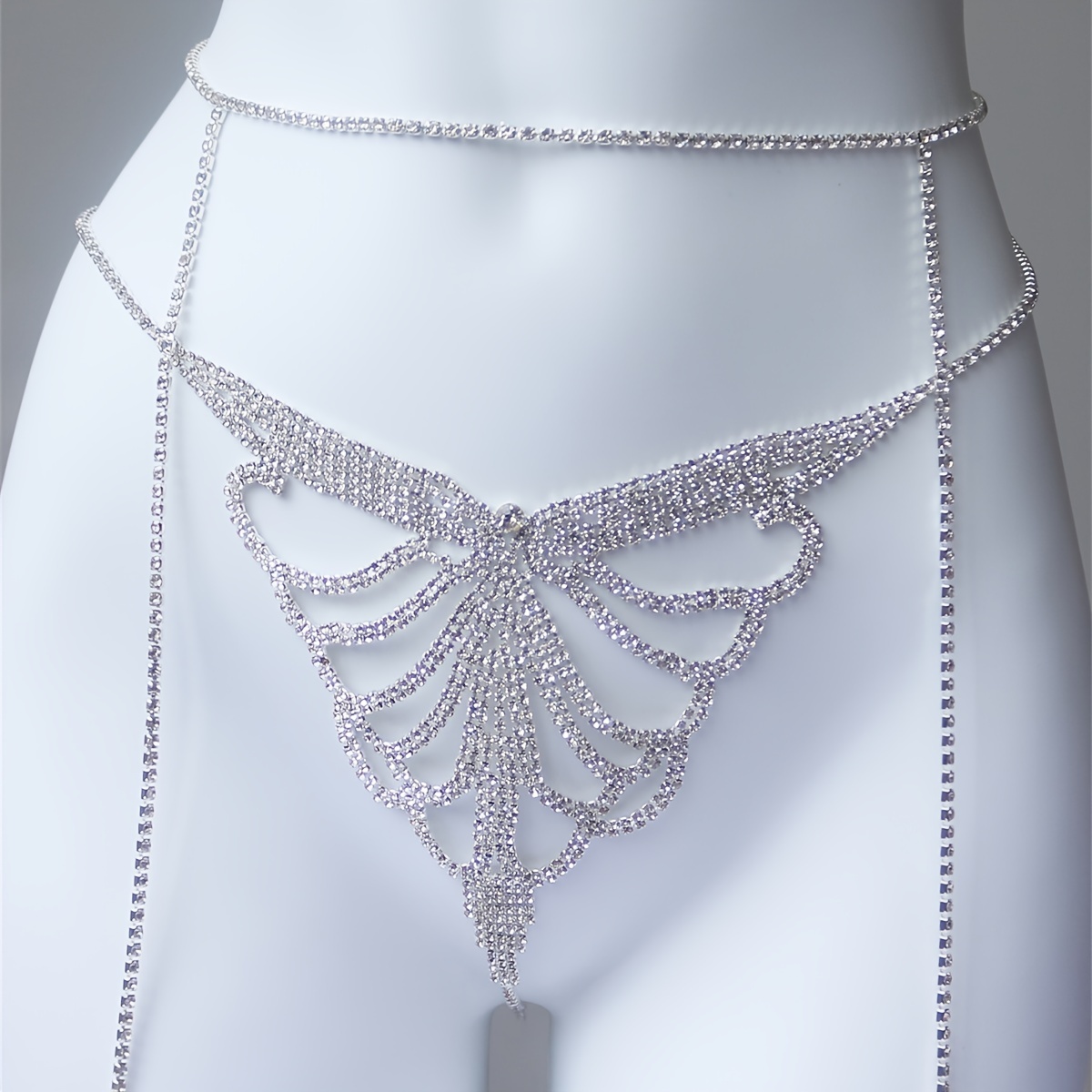 سلسلة خصر متألقة بحجر الراين م - مراجعة Body Jewelry Leg Chain وسعره