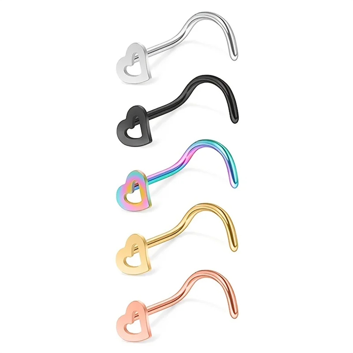 إيفيسبول 5 قطع من حلقات الأنف  - مراجعة Body Jewelry Types وسعره