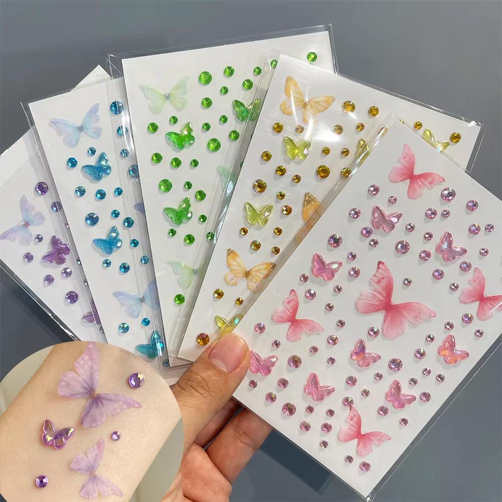 1 ورقة العيون الوجه ماكياج الف - مراجعة Body Jewelry Stickers وسعره