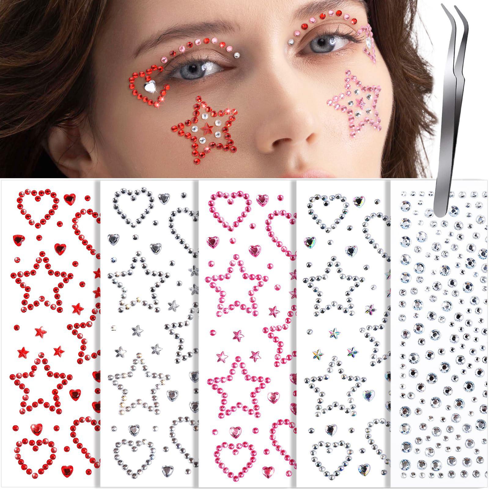 أحجار الوجه اللامعة، أحجار الو - مراجعة Body Jewelry Stickers وسعره