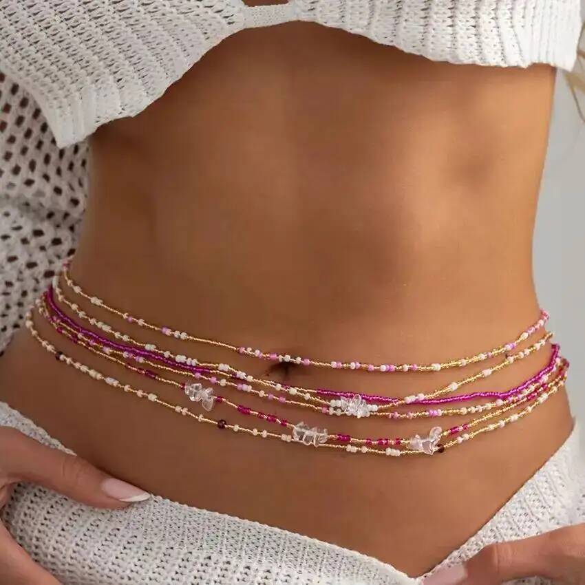 مجموعة من 6 قطع سلاسل خصر بوهي - مراجعة Body Jewelry Lot وسعره